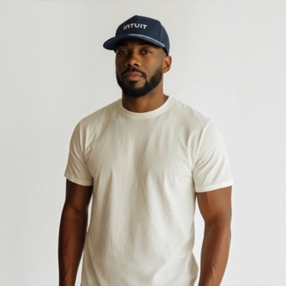Intuit Logo Navy Perforated Rope Cap Corporate Swag Snapback One Size NWOT